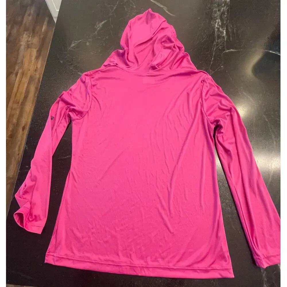 Under Armour heatgear semi-fitted Fuschia hooded shirt XL - Picture 2 of 9